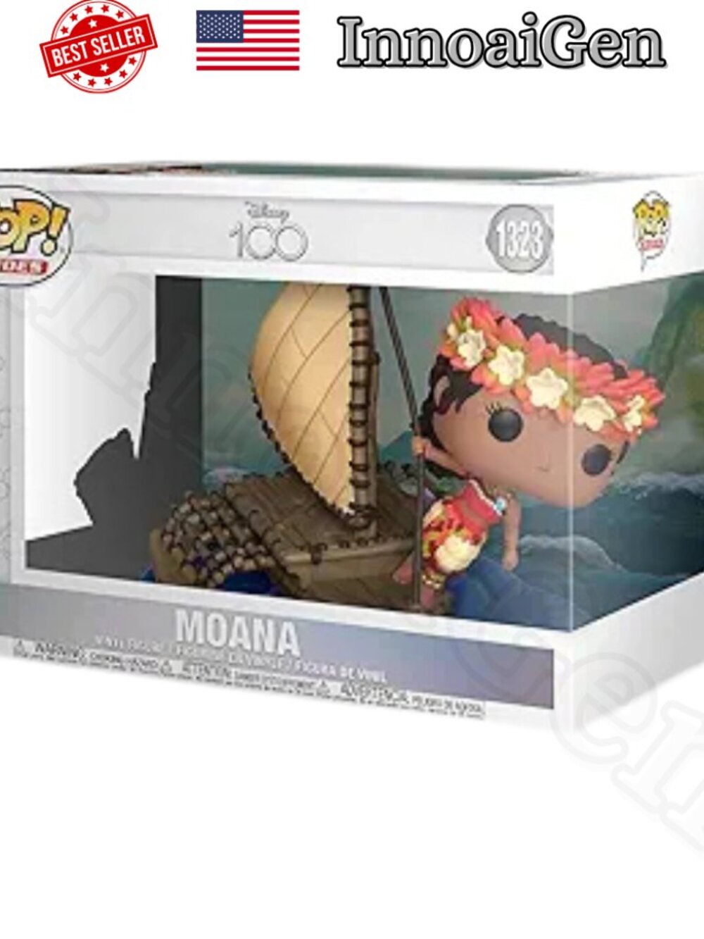 Funko Pop! Rides Disney 100 Moana on Boat Vinyl Figure 1323 New Box 100th Anniv
